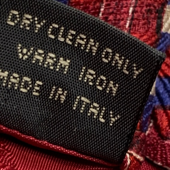 ERMENEGILDO ZEGNA SILK TIE, EUC, Red/Blue/White Pattern - Picture 4 of 12